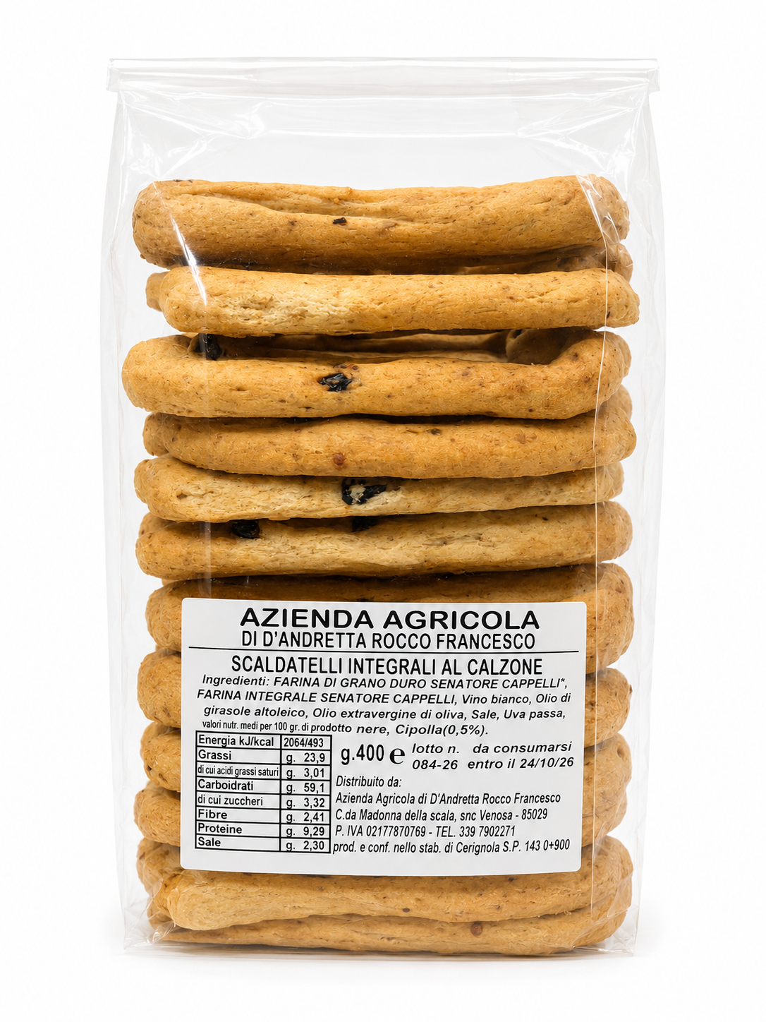 Scaldatelli integrali al Calzone 400 gr.