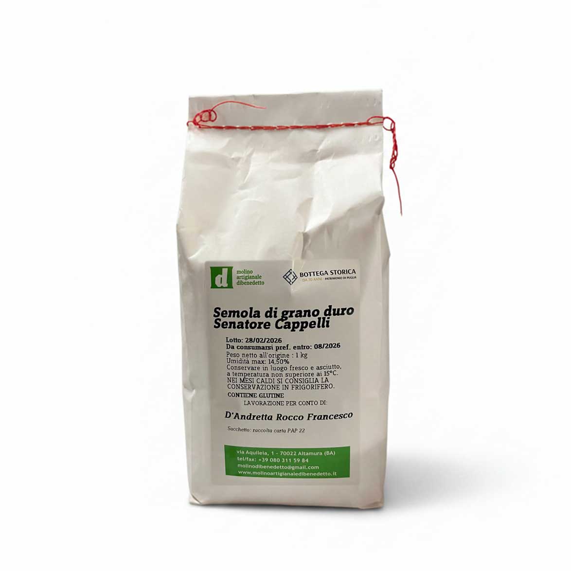 Farina di Grano Duro Senatore Cappelli – 2,5 kg