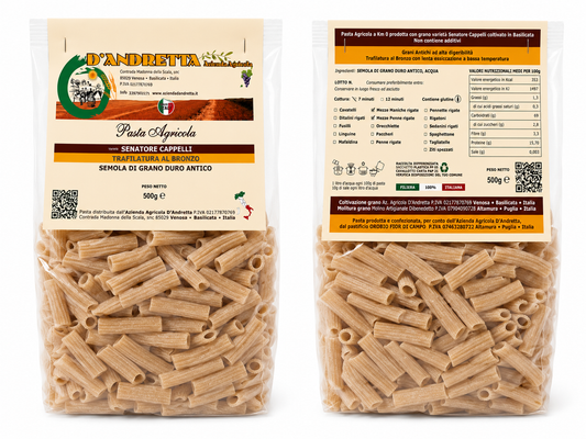 Sedanini Rigati Integrali di Grano Duro Senatore Cappelli